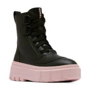 NEW Sorel Caribou X Lace-up Boots Womens 10.5 Platform Black Pink Bold Outdoors